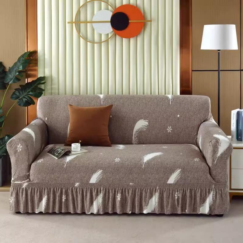 Universal European Style Skirt Sofa Cover  All Season Universal Fabric Summer Sofa Cover  One Piece Sofa Cushion with Sandpaper