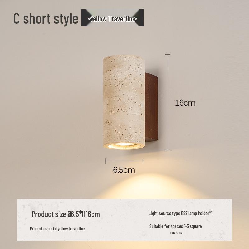 Wabi-Sabi Style Japanese Walnut Wall Lamp for Living Room, Bedroom, Hotel Entrance, or Corridor.