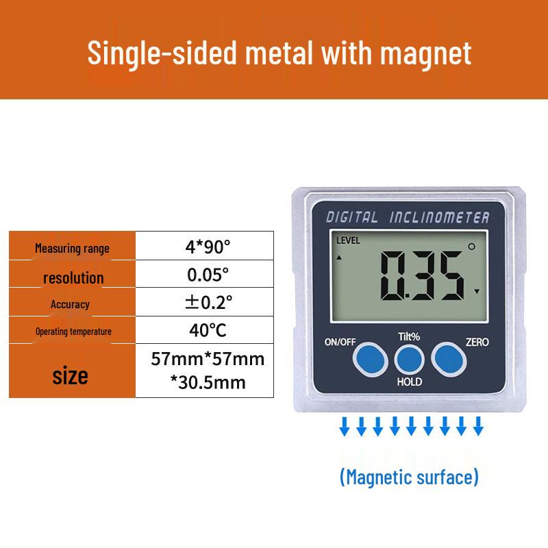 Yileke High-Precision Digital Inclinometer with Magnetic Angle Meter and Gauge Level.