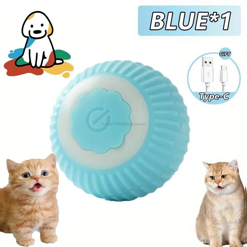 Cat Interactive Ball Toys Automatic Rolling Ball Faux Tail Rechargeable Pet Electric Toy Dog Cat Training Imitate Mouse Cat Toys