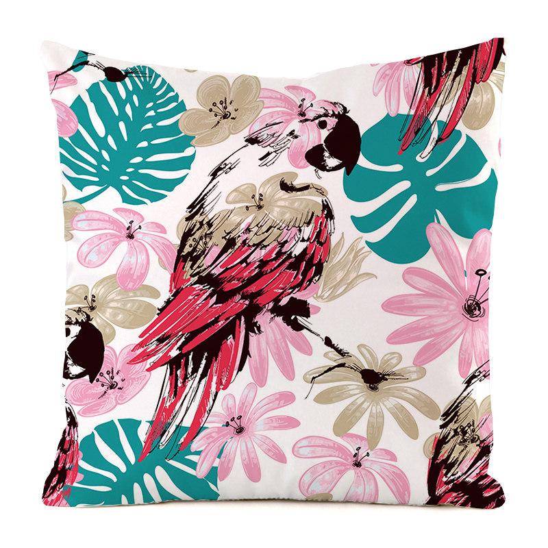 Nordic Tropical Jungle Style Digital Printing Short Plush Pillow Covers For Car Sofa Office Cushion Cover Home Goods
