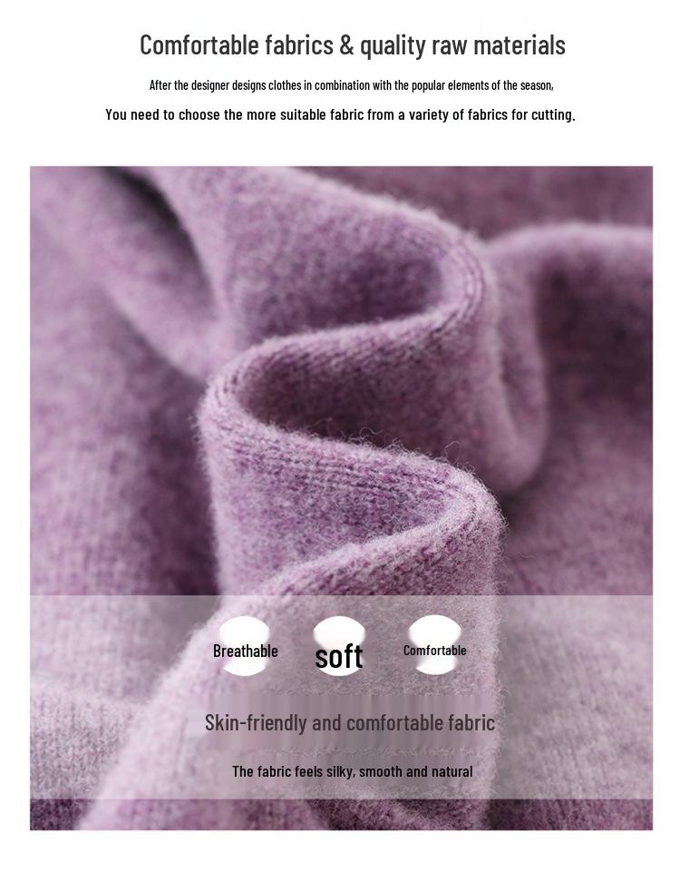 Women's Luxury Wool Cardigan Coat 2025 - Pure Wool, Round Neck, Loose Fit Sweater