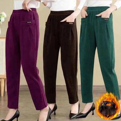 Autumn Winter Women's Corduroy Pants Casual Fashion Women Warm Pant Straight Pants