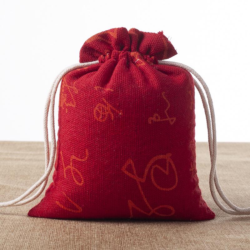 Burlap Jewelry Drawstring Sachets - Handmade Small Wenwan Bags