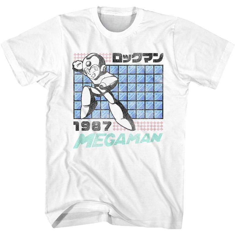 1987 Mega Man Rockman Retro Japanisches Spiel Arcade Herren Schweres Kurzarm-T-Shirt