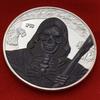 Halloween in Europa und Amerika, Zauberer, Skelette, versilberte bemalte Gedenkmünzen, Reliefs, Krieger, Krieger, Dunkle Ritter Münzen