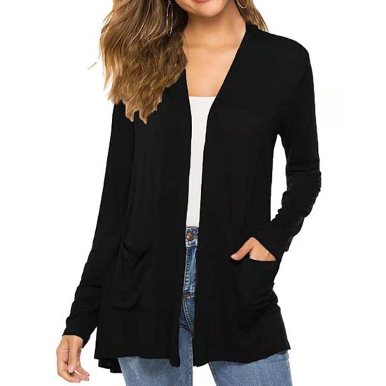 Women Coat Thin Soft Breathable Slim Fit Solid Color Friendly to Skin