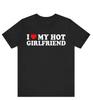 Streetwear divertente meme Amo la mia ragazza T-shirt da donna Maglietta casual da uomo Cotone Oversize Larga Tendenza Vintage Estiva Maglietta per Coppia