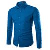 New Men's Fashion Shirt Slim Shirt Hundreds of Solid-coloured Business Casual Long-sleeved Shirt Male