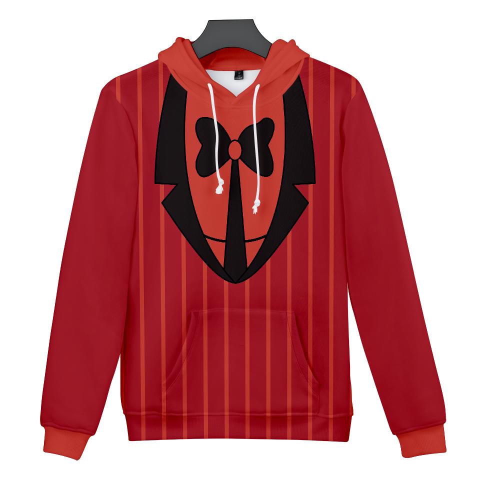 4 цвета Hazbin Hotel Аниме Толстовка Tie Dye Толстовка Уличная одежда Толстовка с капюшоном с мультяшным принтом Мужчины Женщины Косплей Спортивные пуловеры XS красный 1770₽