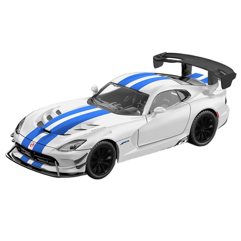 1/24 Dodge Viper ACR SRT Alloy Sports Car Model Diecast Metal Track Racing Vehicles Car Model Sound and Light Childrens Toy Gift