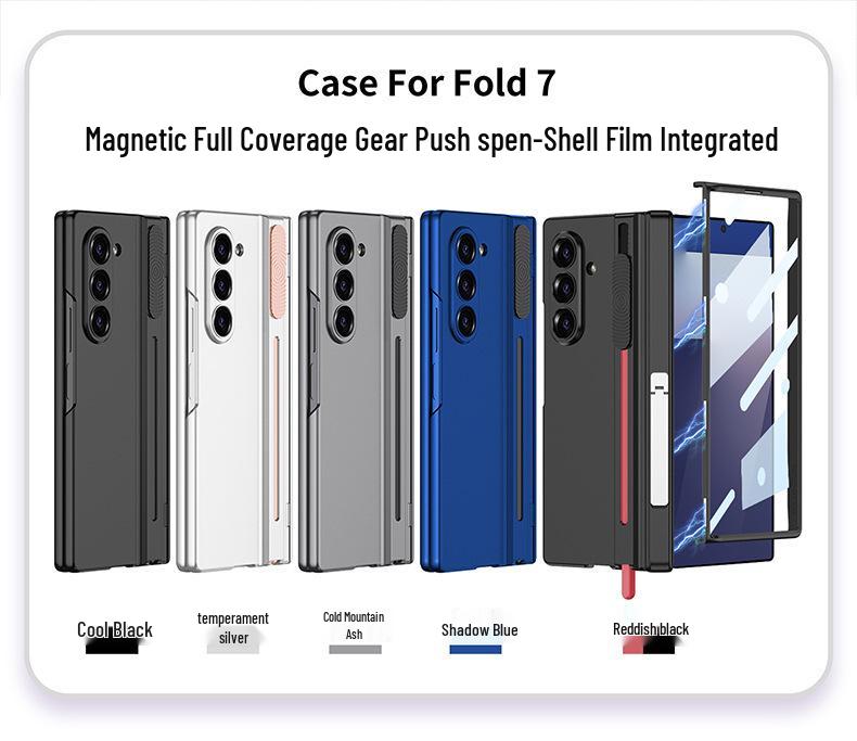 Samsung Z Fold7 Magnetic Hinge Stand Case with Pen Slot and Drop-Proof Protection