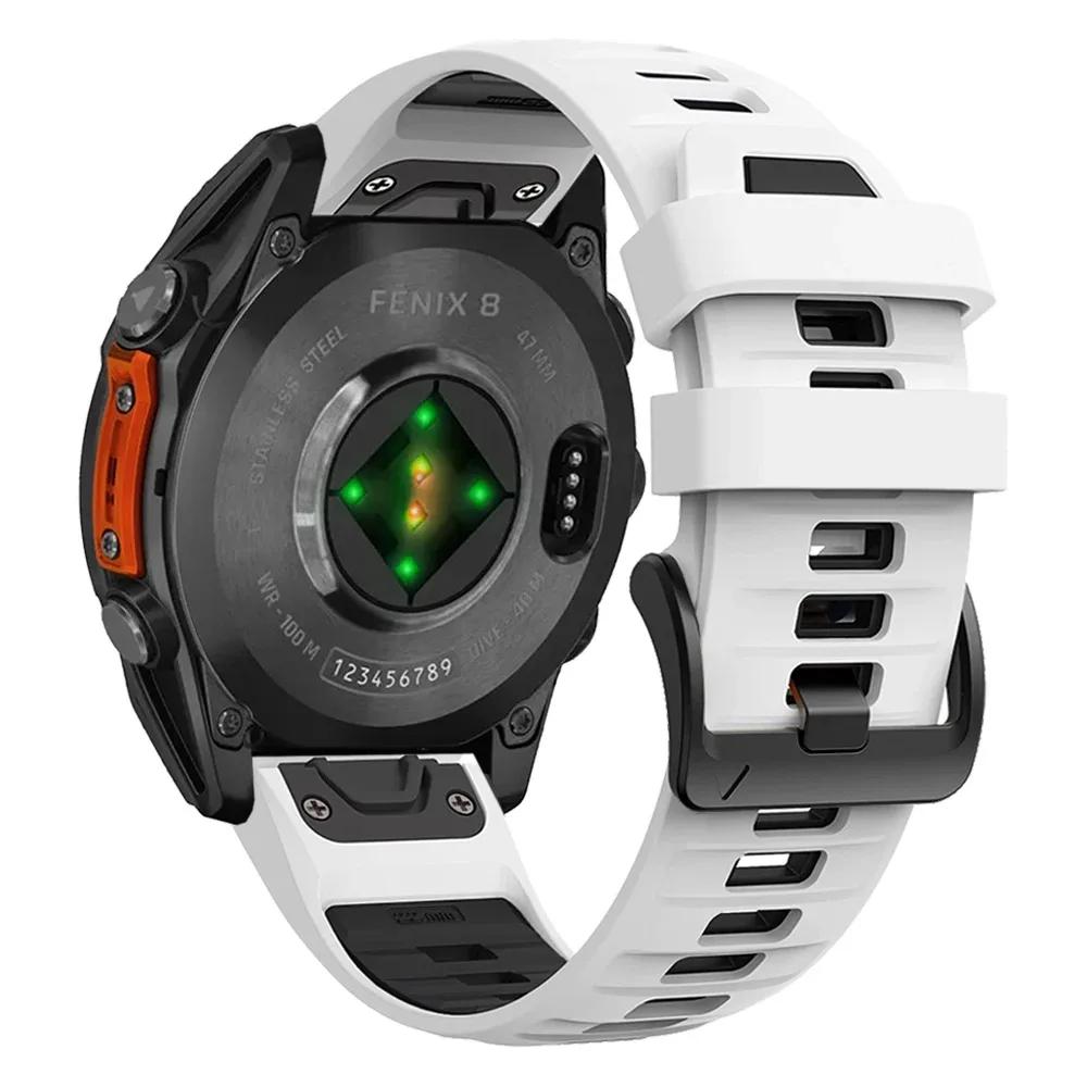 QuickFit 26mm 22mm 20mm Two Tone Silicone Strap for Garmin Fenix 8 E 7X 7 7S Pro 6X 6 6S Pro 5X 5S 5 Plus Bracelet  Band