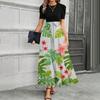 Short Sleeve Women's Dress Casual Flowy A-Line Midi Tshirt Dresses With Pockets Crewneck Vocation Boho Beach Sundress