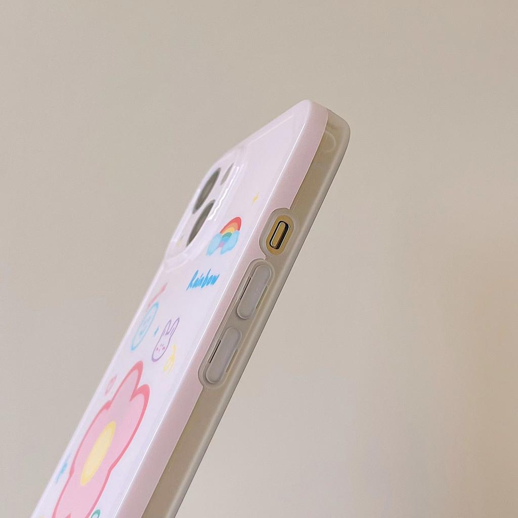 Ins Butterfly Smiley Cartoon Smile Rainbow Rabbit Flower Phone Case For Iphone 14 Pro Max Plus 11 12 13 Promax Xsmax X Xr Cover