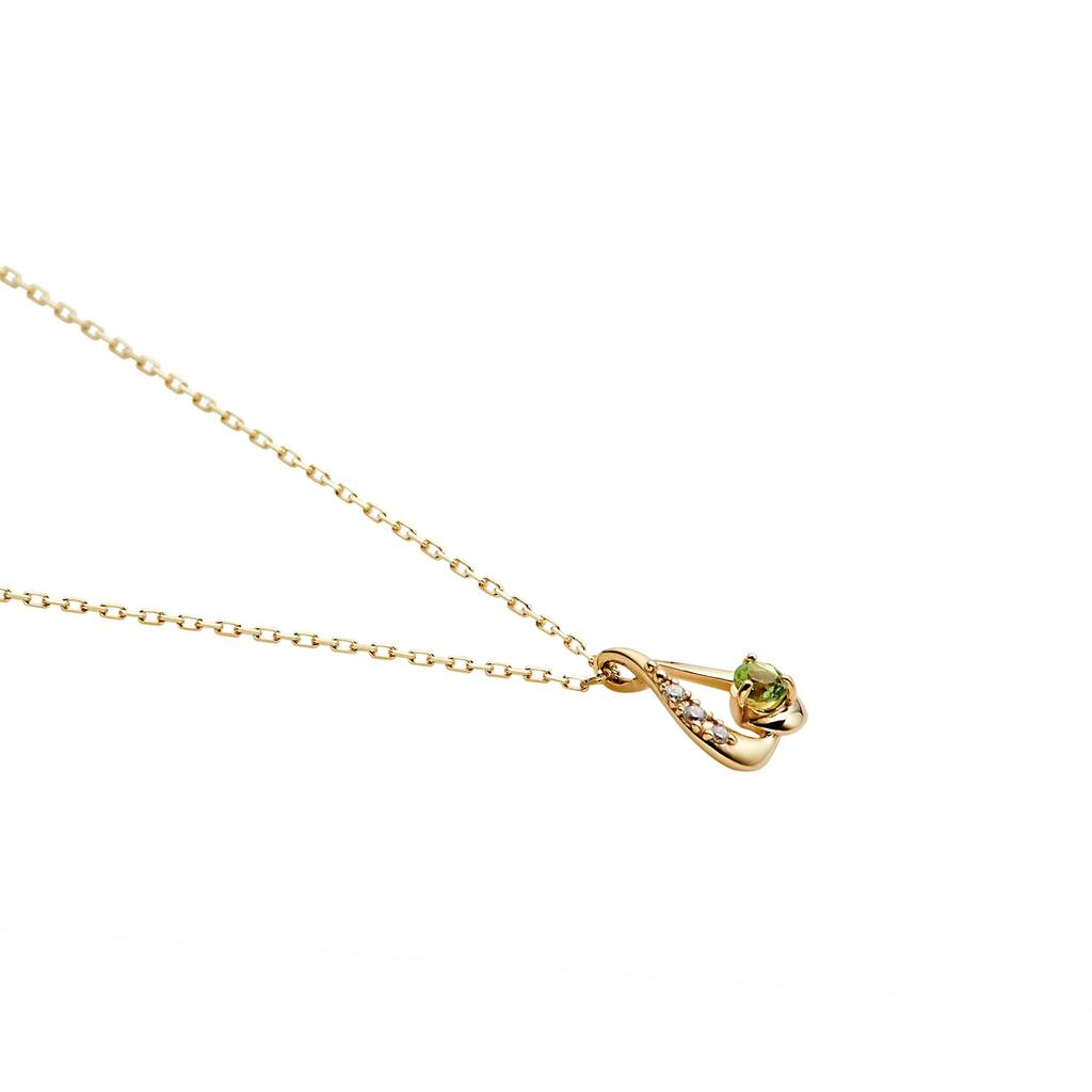 Vendome Aoyama August K10 Yellow Birthstone AJVN147440PD [Official] Necklace, Birthstone, Gold, (Peridot)