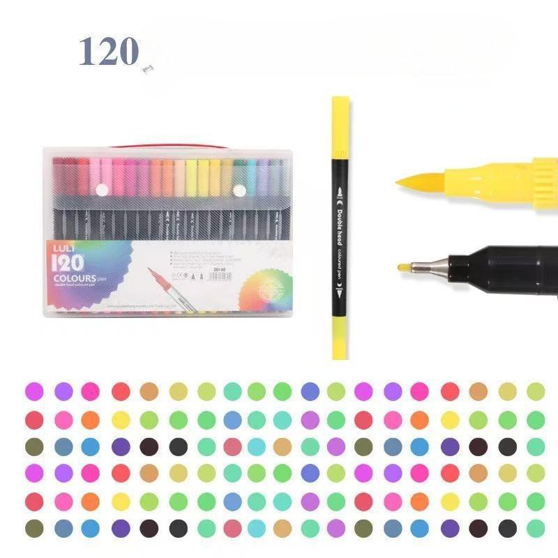 Pennarelli a Doppia Punta, 72 Colori(Pennarello sottile e pennello) Pennarelli Artistici, Set di Pennarelli Colorati per Artisti per Libri da Colorare per Adulti Senza Sanguinamento