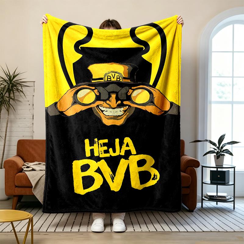 Borussia Dortmund Morbida e confortevole flanella Adatta per divani salotti campeggio all'aperto viaggi e fa anche un ottimo regalo di anniversario