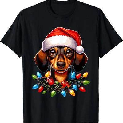 T-shirt de Noël préféré pour hommes et femmes, propriétaire de chien, Teckel