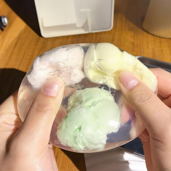 Crispy Sweet Dumplings Squeeze Ball DIY Shapeable Stress Ball Slow Rising Anxiety Relief Stretchy Transparent Ball Sensory Fidget Toy