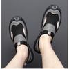 Summer new cowhide mesh hollow shoes one shoe two wear cowhide sandals one pedal men's driving shoes