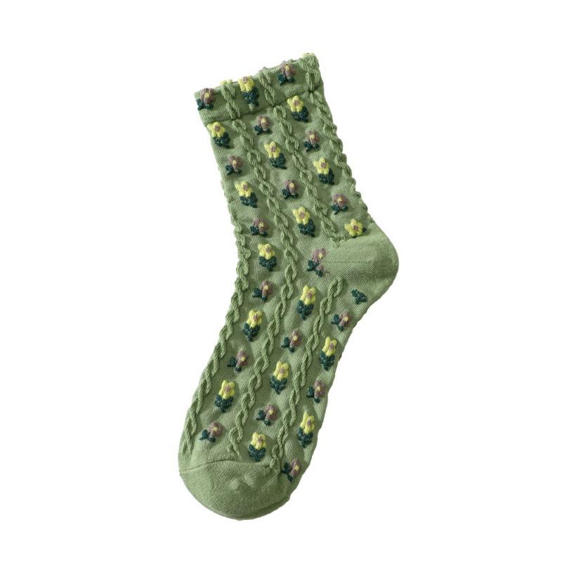 5 Paar Damen Herbst und Winter Neue Mode Alle Arten von Schönen Blumen In der Röhre Baumwollsocken
