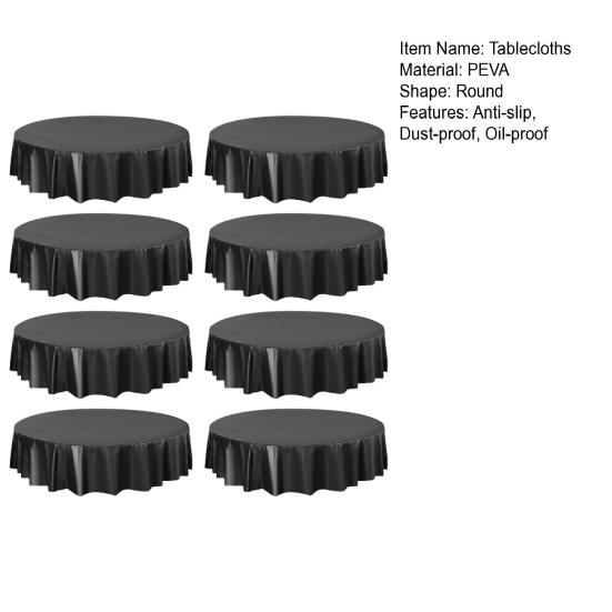 8 Stück Verdickte Tischdecke Schlichter Stil Reine Farbe Runde Form Rutschfest