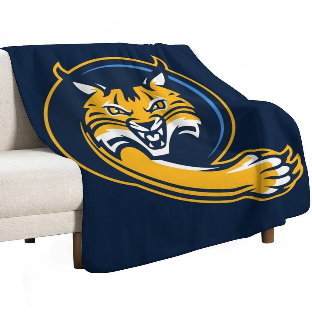 the Bobcats Quinnipiacicon Throw Blanket Shaggy Furry Soft Blanket for Bedroom Living Room