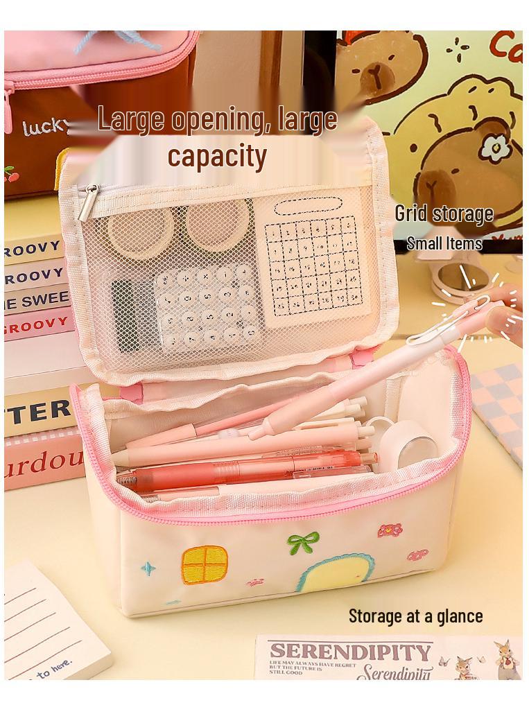 Spacious Pencil Case & Makeup Bag for Girls - Large Capacity, High Value, and Perfect for Students