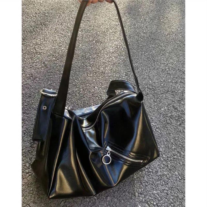 

Оригинальная сумка из мягкой кожи yk Spice Girl, высококачественная сумка-тоут, повседневная сумка через плечо большой вместимости для женщин чёрный