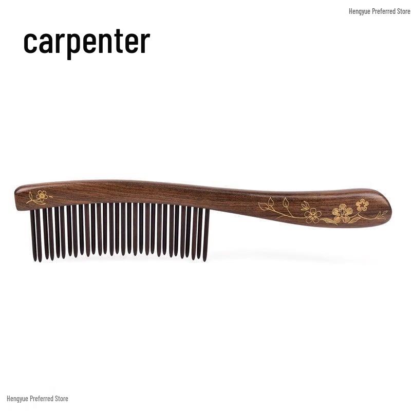 Tan Mujiang Lacquer Art Wooden Scalp Massage Comb