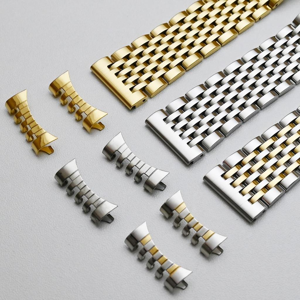 Cinturino Orologio In Acciaio Inox Con Estremità Curve, Larghezze 18-24 Mm, Adatto A Smartwatch E Orologi Tradizionali, Con Strumenti Per Regolazione E Maglie Di Ricambio