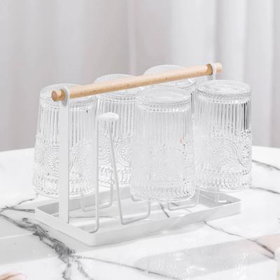 High Quality Durable Japanese Style Cup Drying Rack Space-Saving With Drain Tray Mug Organizer Shelf Standing Type Bottle Holder