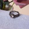 Anello da donna con zirconi cubici viola decorati a forma di stella, stile punk di Halloween, in lega lucida, per dita, da donna, per feste e club