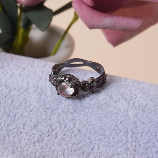 

Кольцо Yousheng для женщин с ажурным фиолетовым кубическим цирконием, декором в виде звезды на Хэллоуин в стиле панк, полированное сплавное украшение на палец, женское вечернее клубное кольцо US 6