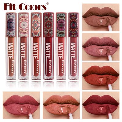 Matte Non-stick Lip Gloss, Bohemian Lip gloss,Long-Lasting Waterproof Lip Stain Non-stick Moisturizing Lip Gloss,3.5ML,6COLORS 01