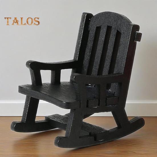 Minyatür Sallanan Sandalye 1:12/1:16 Ölçekli Dekoratif Modeller Ahşap Mini Boy Sandalye Figür Oyuncak Bebek Evi İç Tasarım Aksesuarları