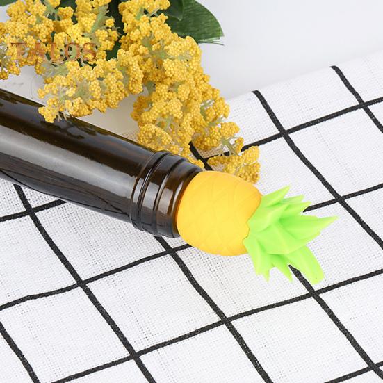Wine Stopper Variety Styles 3D Pineapple Design Silicone Wine Glass Charms Easy To Use Leak Proof Wine Stopper