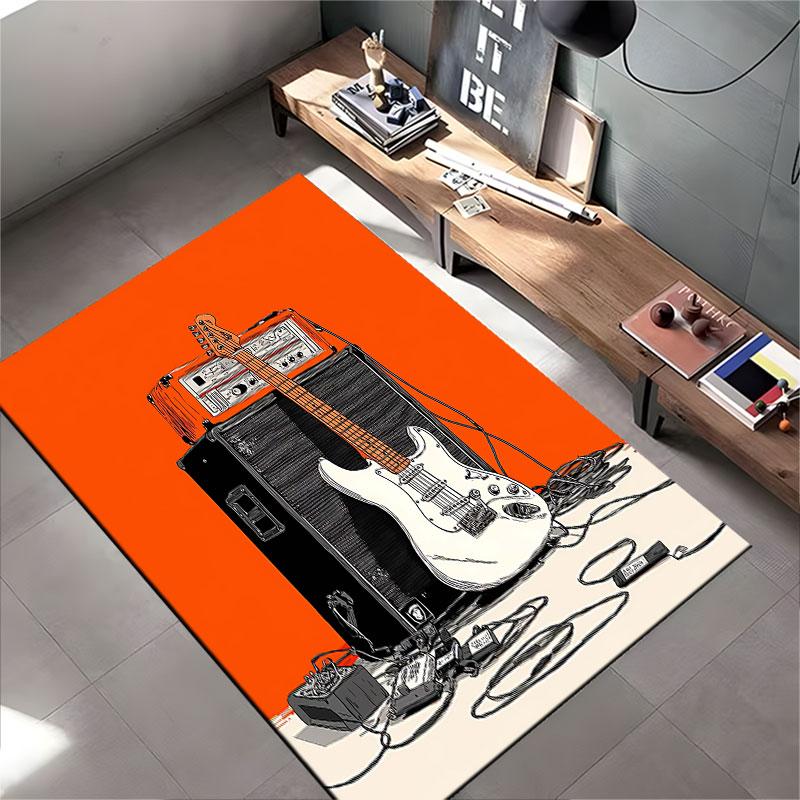Guitar and Amplifier Artwork suitable as a non-slip mat for the living room or bedroom sofa
