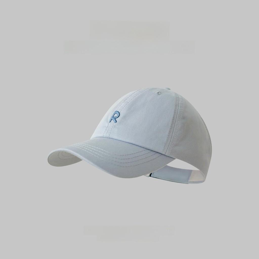 R Letter Embroidery Caps Fashionable Versatile Shading Outdoor Hats Activities