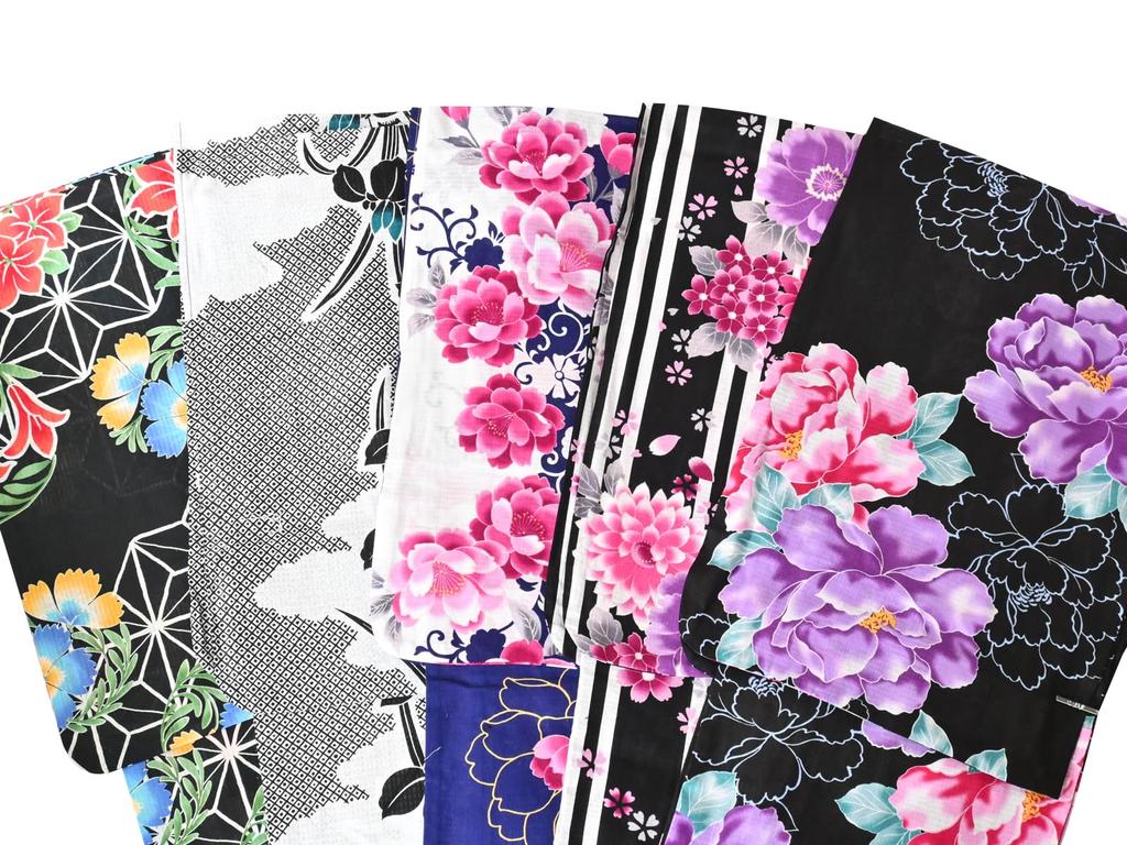 [SAKIKU-EN] A Luxurious, Uniquely Woven, Ready-made Yukata with an Easy-to-use Obi (2-piece Set) - Pattern Chosen At Random, Color Selection