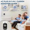 Carbon Monoxide Detectors Plug in, 3-in-1 CO Detector with Temp/Hum Sensor Portable Travel Carbon Monoxide Alarm with 85dB Alarm