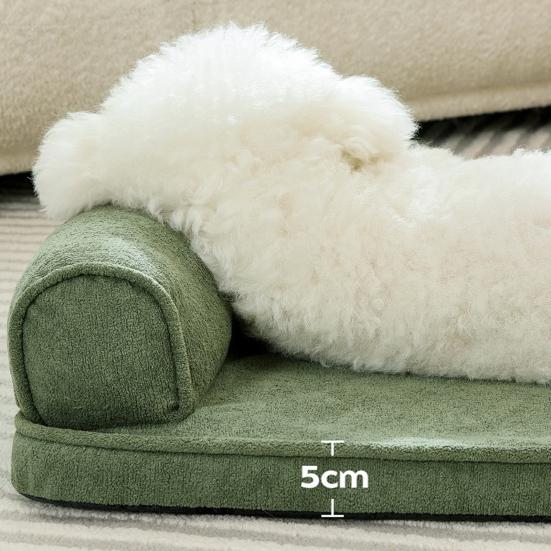 Large Dog Bed Anti-Slip Orthopedic Pet Pad with Removable Washable Cover Puppy Sleeping Cushion with Neck Support for Indoor Floor Small Medium Large