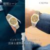 CREPHA Men’s Analog Wristwatch Waterproof Metal Band SV-AM269-CHT Gold
