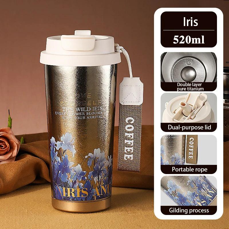 521ml Pure Titanium Coffee Mug Outdoor Corrosion Resistance Thermal Insulated Coffee Mug Car Vacuum Flasks Drinking Utensils