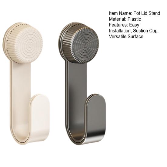 1/2Pcs Suction Cup Pot Lid Stand Holder Wall-Mounted Rotating Design Easy Installation Pot Lid Holder Kitchen Organizer