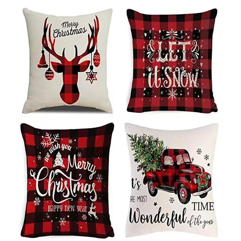 Christmas Pillow Home European Linen Sofa Cushion Cushion New Pillow Case