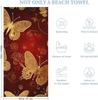 Hearts Golden Butterfly Beach Towel Oversized Beach Towels Lightweight Sand Free Pool Towel Quick Dry Absorbent Bath Towels