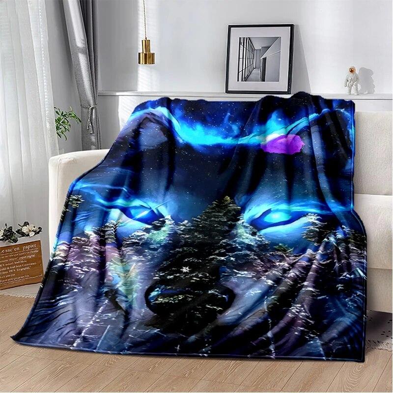 

Фланелеві ковдри Art Fantasy Wolf Прикраси для дому та затишні пледи для постільної білизни, дивана та подарункові ковдри для пікніка 100cm x 150cm