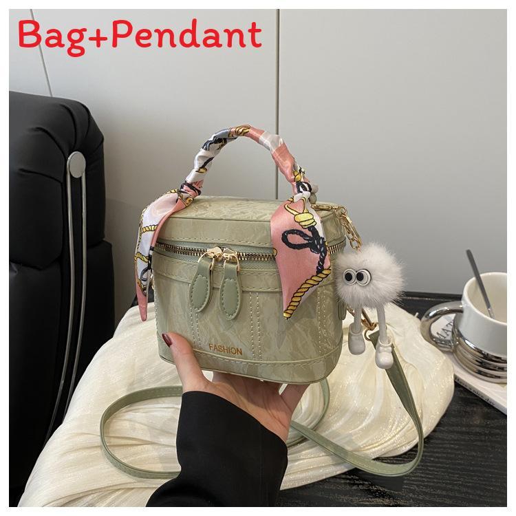Street Style Small Bucket Bag For Women With Zipper Closure And Phone Pocket